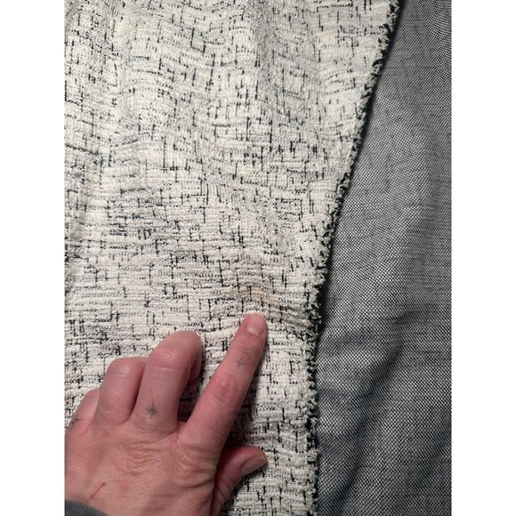 Max Studio White & Black Heathered Tweed Cardigan Size M – Classic Textured Knit - Picture 8 of 9